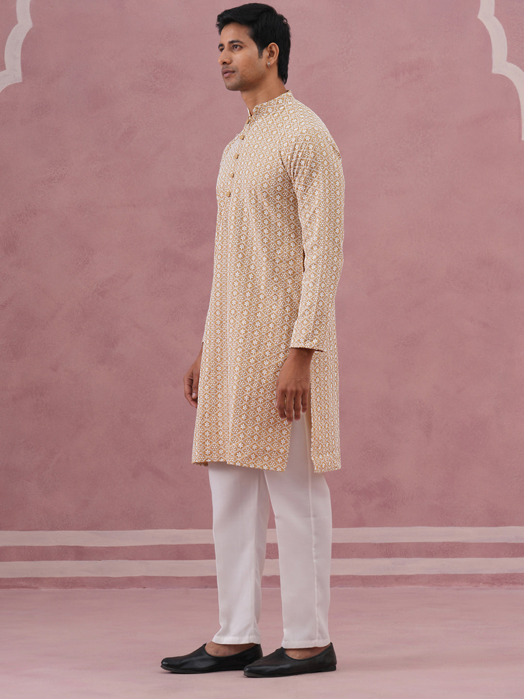 Floral Embroidered Kurta With Churidar