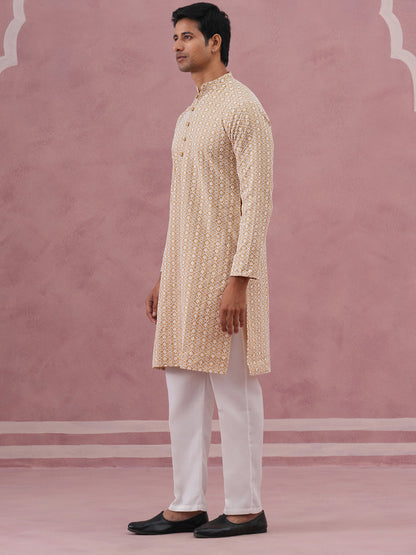 Floral Embroidered Kurta With Churidar
