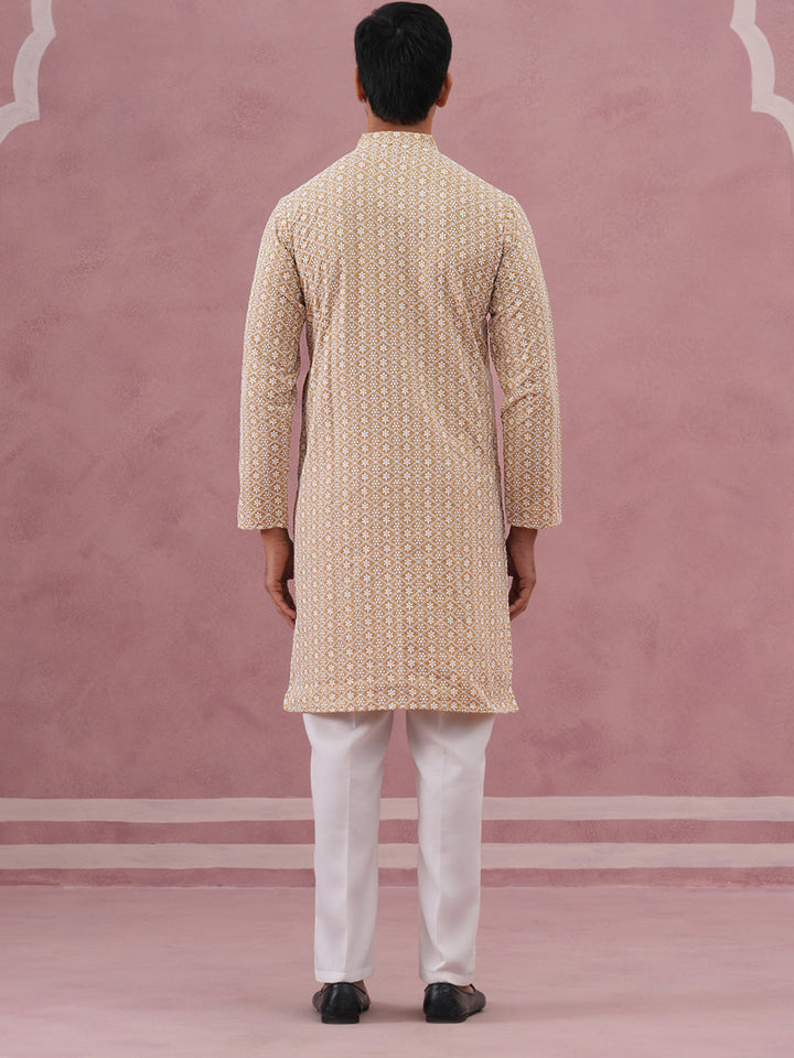 Floral Embroidered Kurta With Churidar