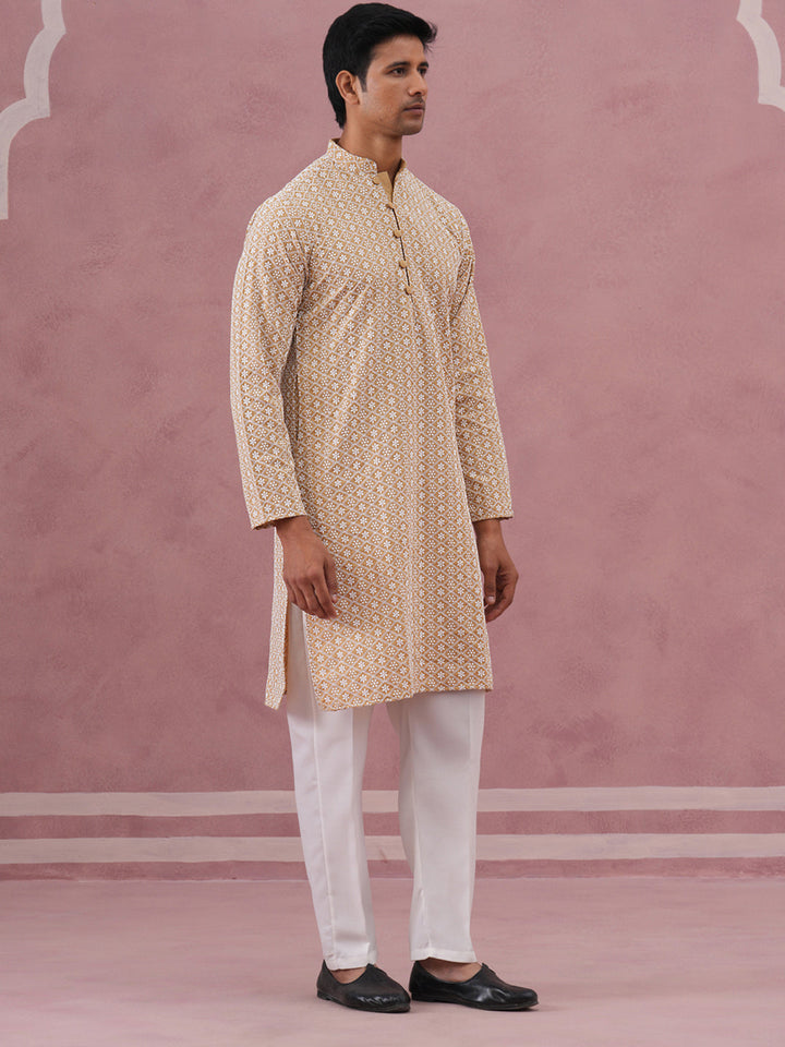 Floral Embroidered Kurta With Churidar