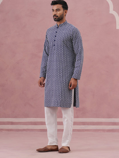 Floral Embroidered Kurta With Churidar