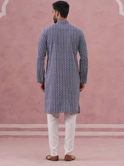 Floral Embroidered Kurta With Churidar