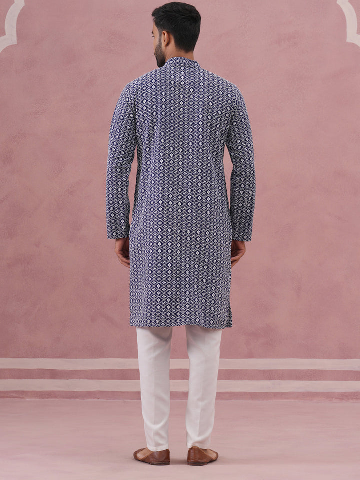 Floral Embroidered Kurta With Churidar
