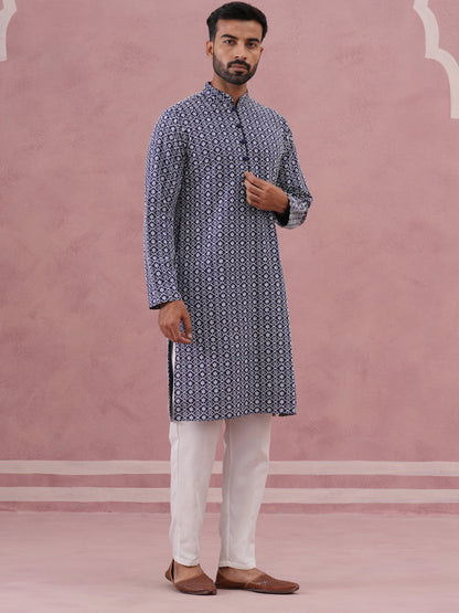 Floral Embroidered Kurta With Churidar