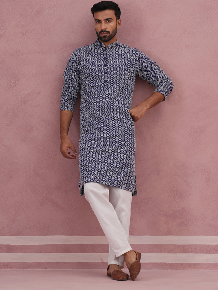 Floral Embroidered Kurta With Churidar