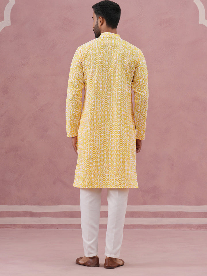 Floral Embroidered Kurta With Churidar