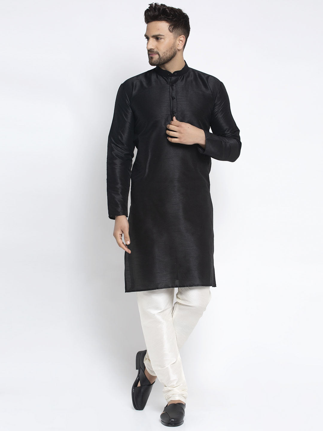 Men'S Solid Dupion Silk Kurta Payjama Set
