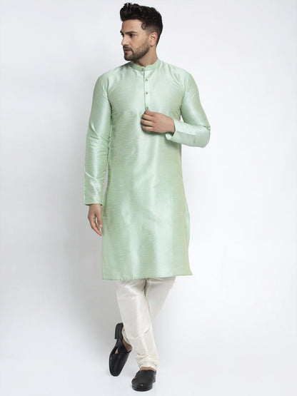 Men'S Solid Dupion Silk Kurta Payjama Set