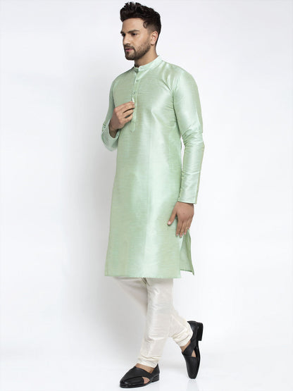 Men'S Solid Dupion Silk Kurta Payjama Set