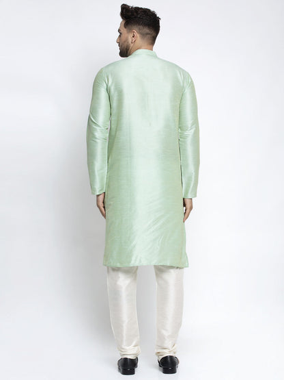 Men'S Solid Dupion Silk Kurta Payjama Set
