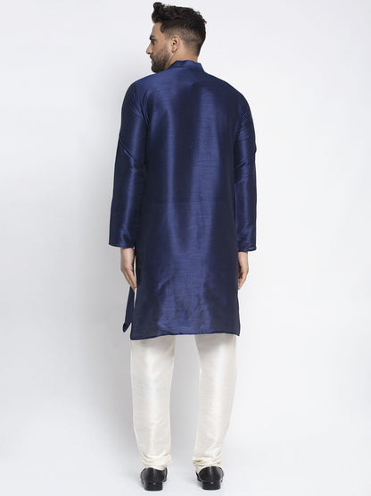 Men'S Solid Dupion Silk Kurta Payjama Set