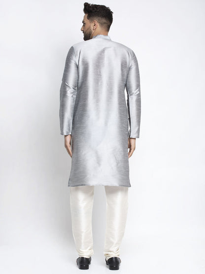 Men'S Solid Dupion Silk Kurta Payjama Set