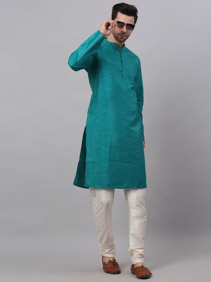 Men'S Solid Dupion Silk Kurta Payjama Set