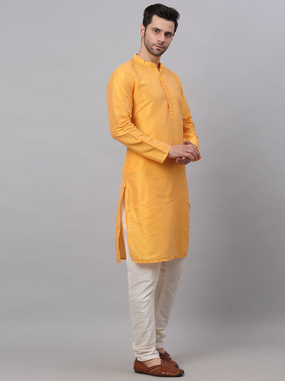 Men'S Solid Dupion Silk Kurta Payjama Set