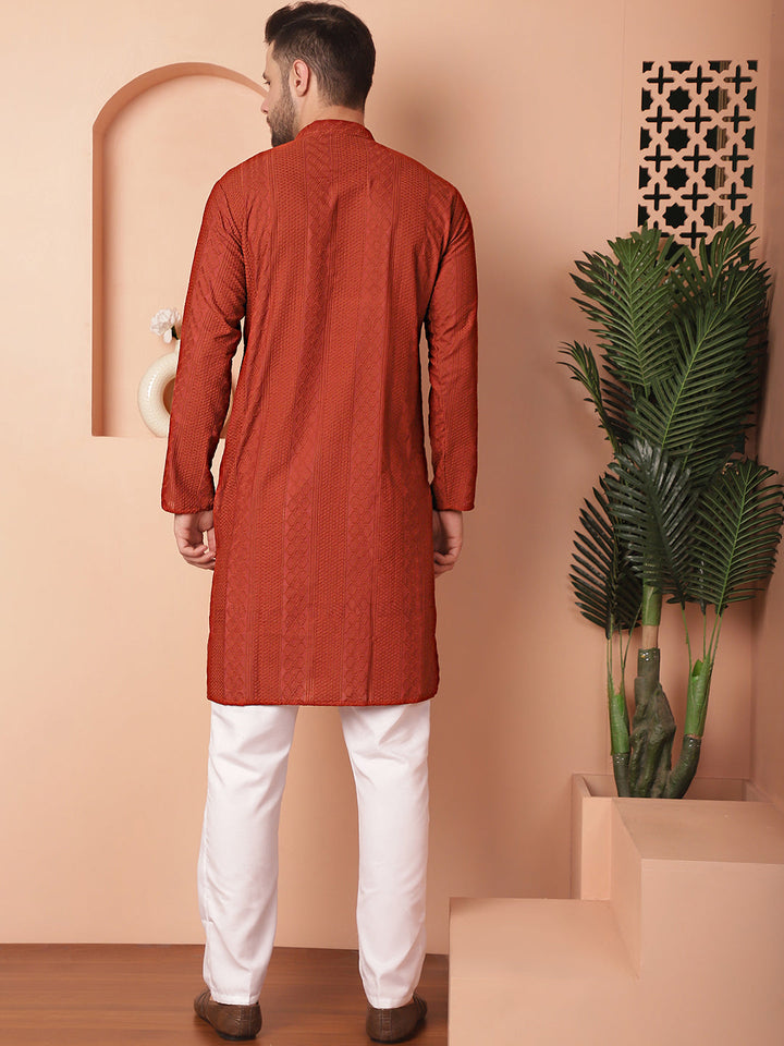 Chikankari Cotton Kurta With Churidar