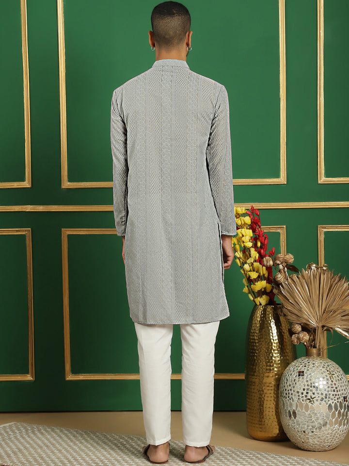 Chikankari Cotton Kurta With Churidar