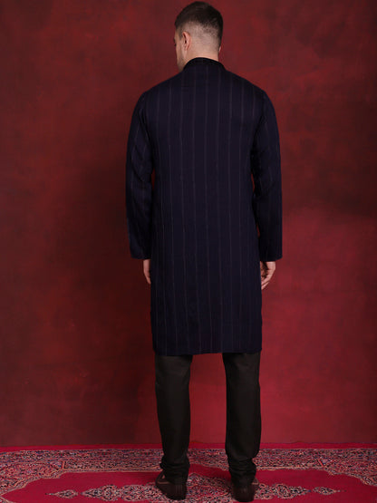 Sequins Embroidered Kurta Pyjama Set For Men