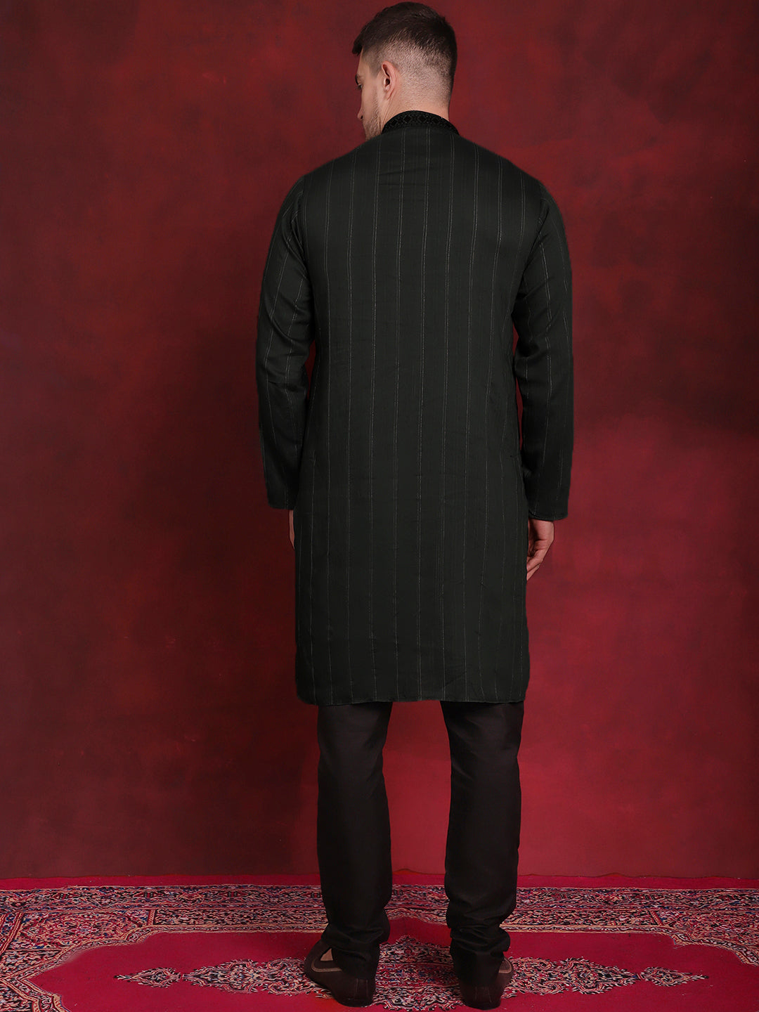 Sequins Embroidered Kurta Pyjama Set For Men