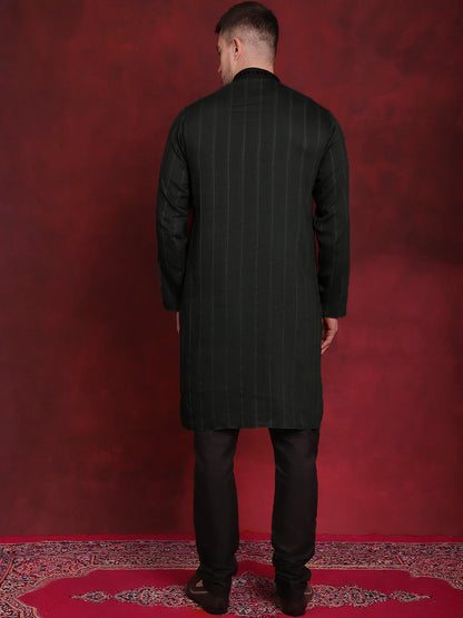Sequins Embroidered Kurta Pyjama Set For Men