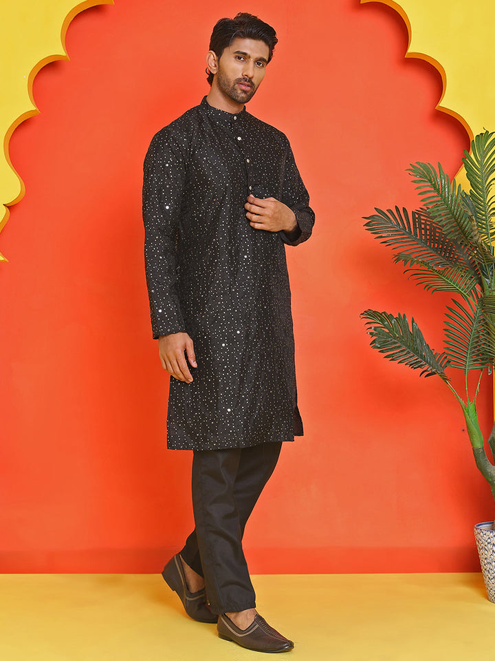 Embroidered Mirror Work Kurta Payjama Sets.