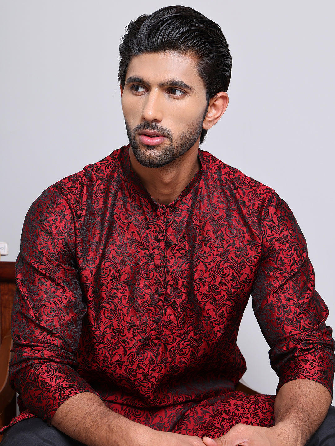 Men'S Jacquard Kurta Payjama Sets.