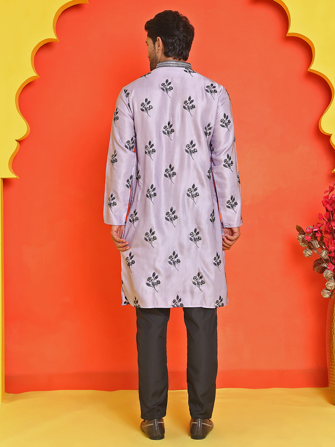 Chikankari Embroidered Kurta Pyjama For Men