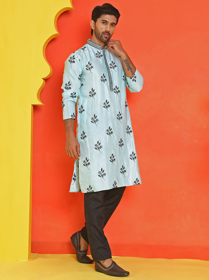 Chikankari Embroidered Kurta Pyjama For Men