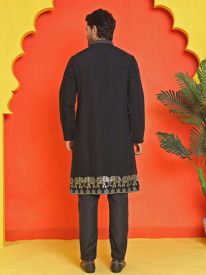 Embroidered Chikankari Kurta Pyjama For Men