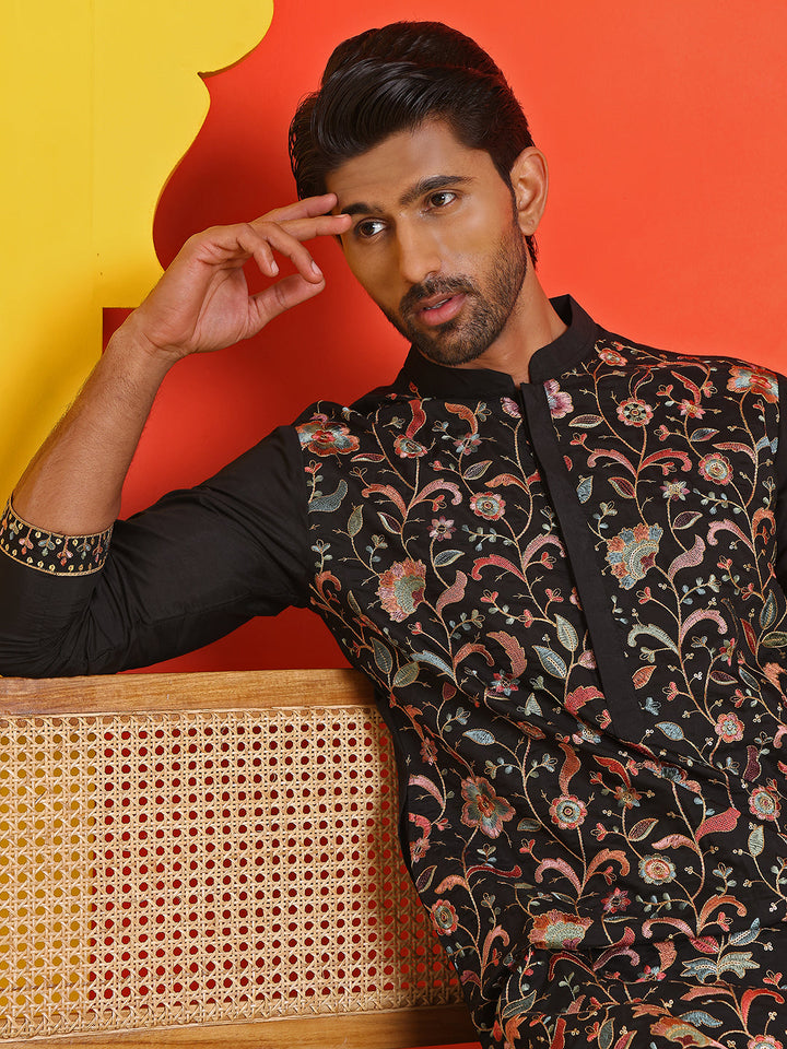 Floral Embroidered Straight Kurta Set