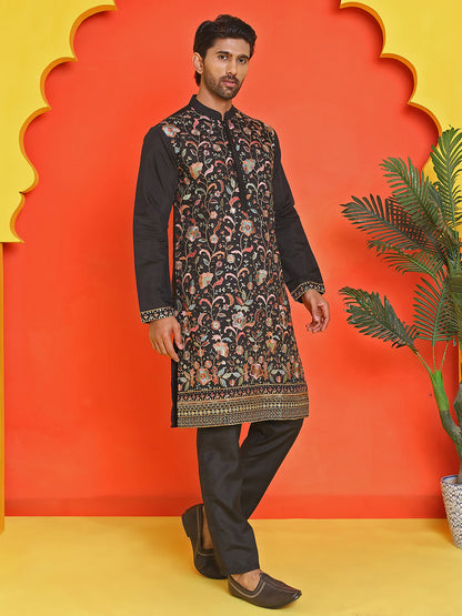Floral Embroidered Straight Kurta Set