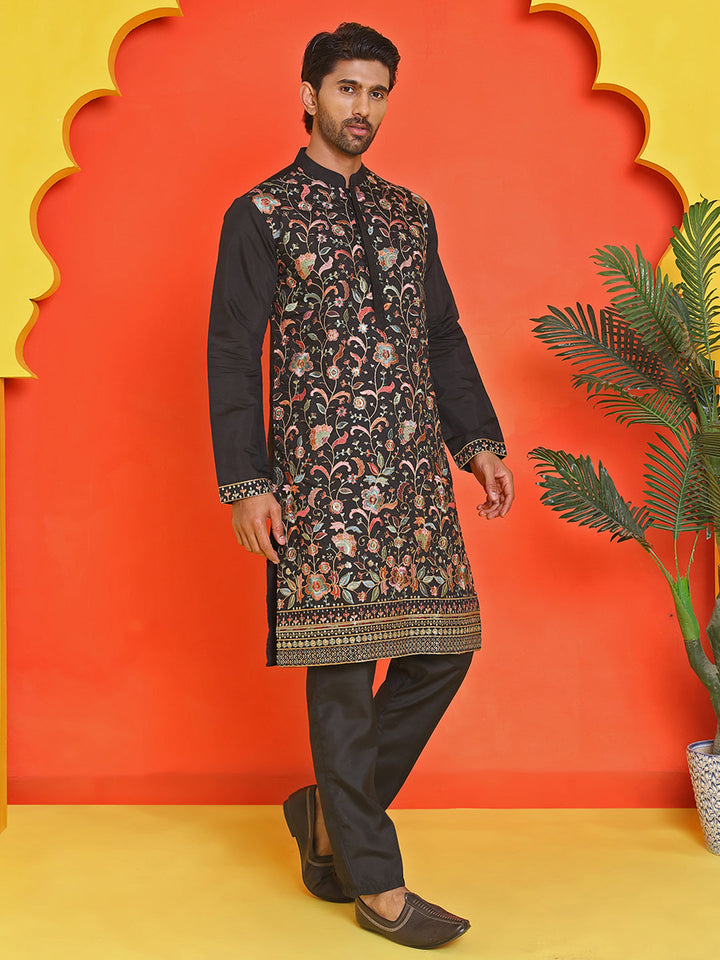Floral Embroidered Straight Kurta Set