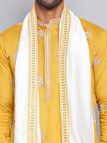 Embroidered & Sequin Kurta Pyjama With Dupatta