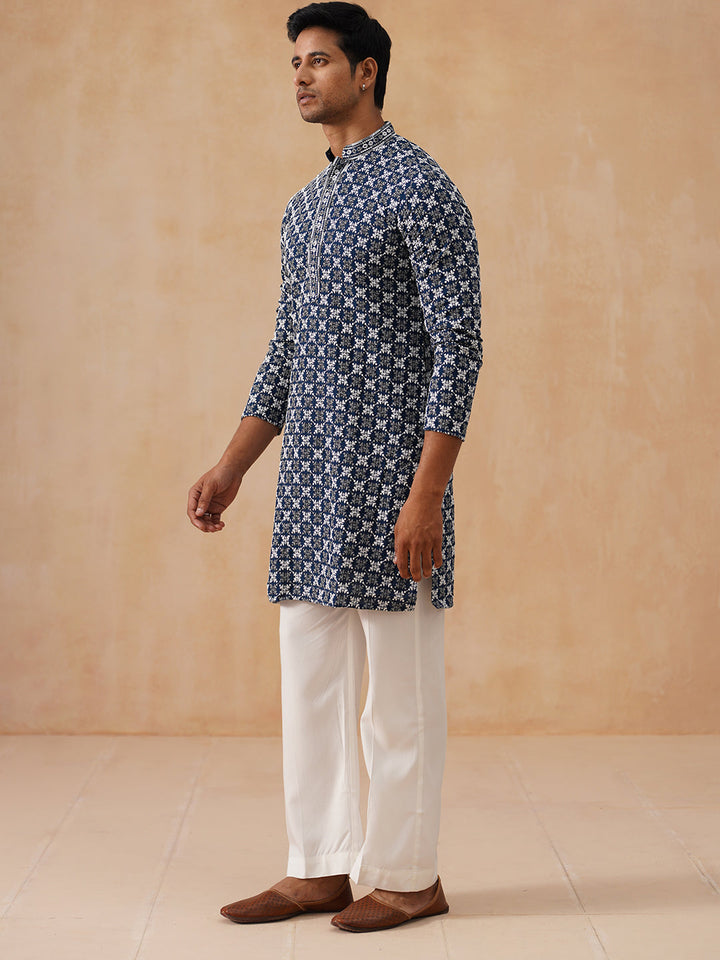 Embroidered Kurta Pyjama For Men.