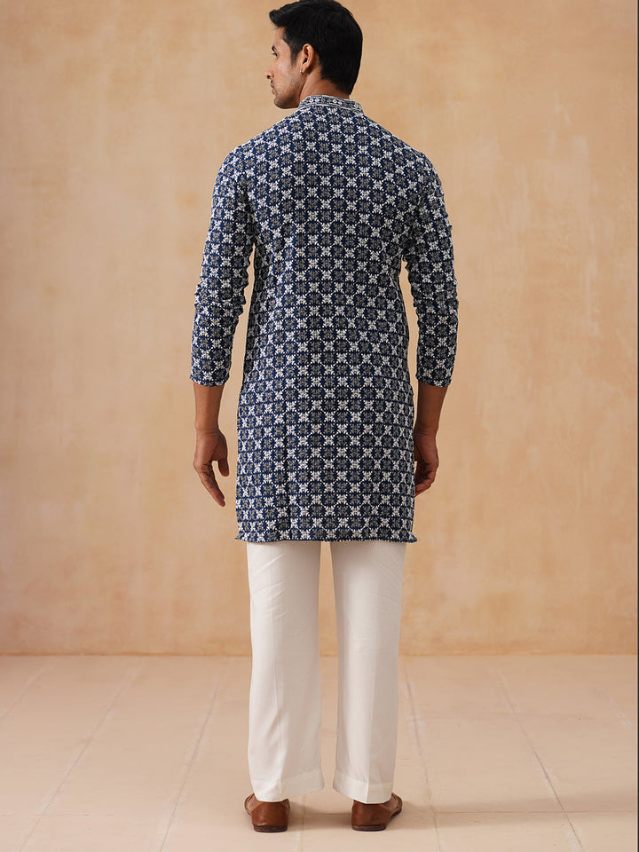 Embroidered Kurta Pyjama For Men.