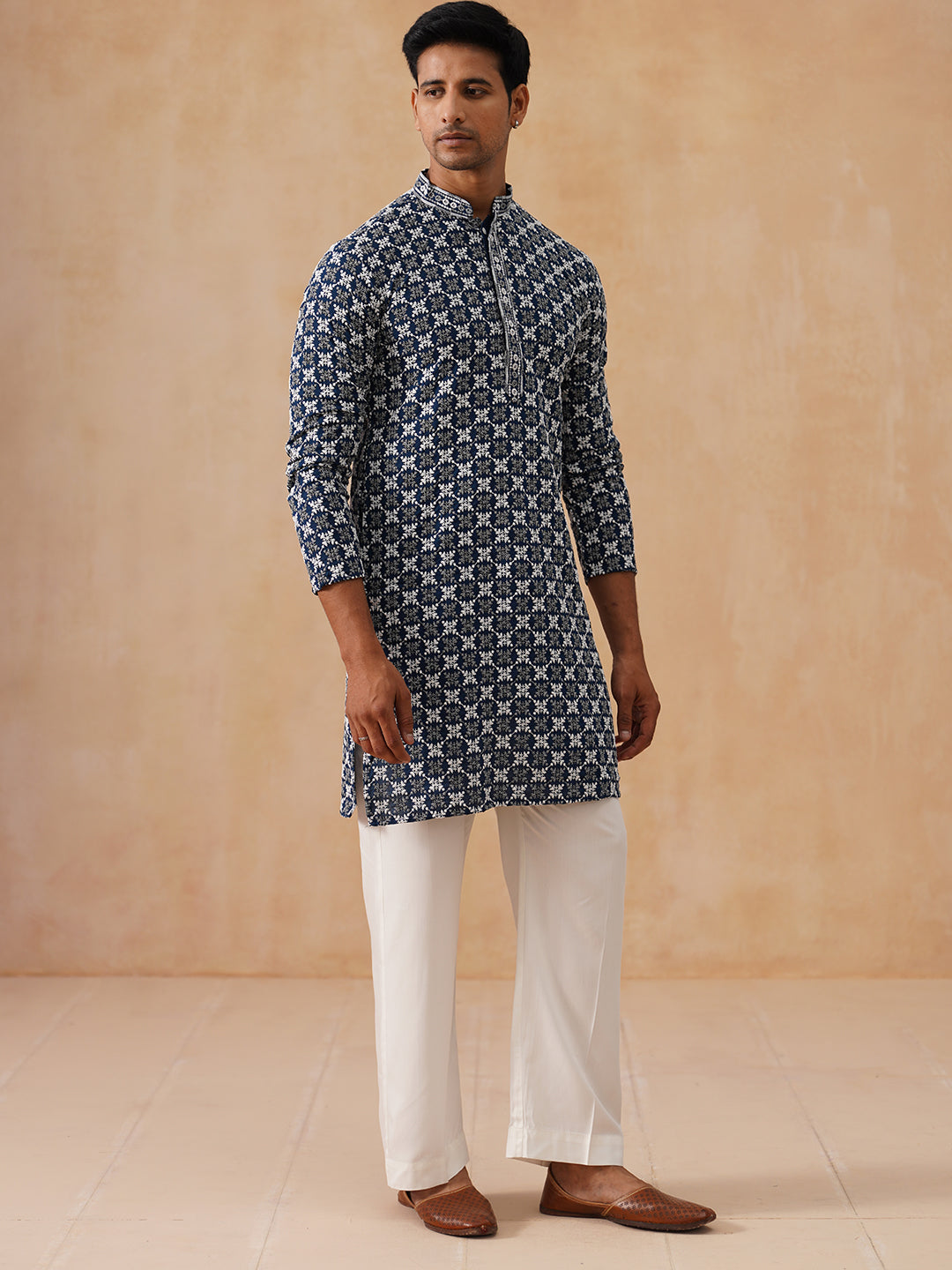Embroidered Kurta Pyjama For Men.