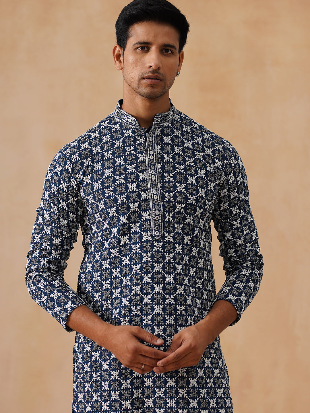 Embroidered Kurta Pyjama For Men.