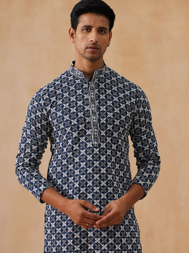 Embroidered Kurta Pyjama For Men.