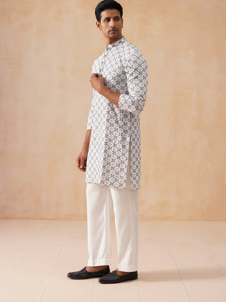 Embroidered Kurta Pyjama For Men.