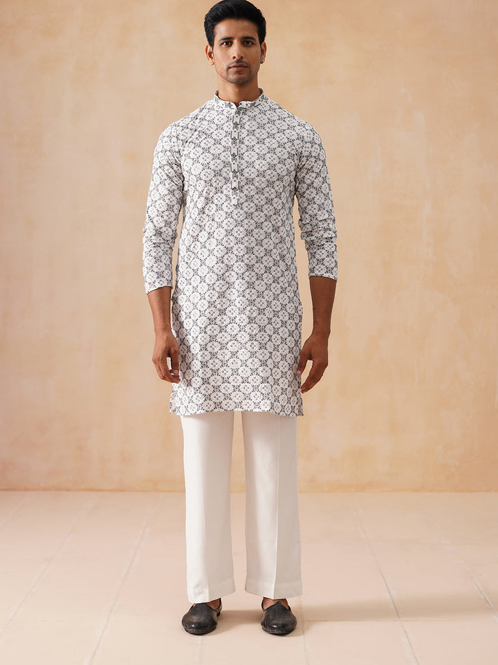Embroidered Kurta Pyjama For Men.