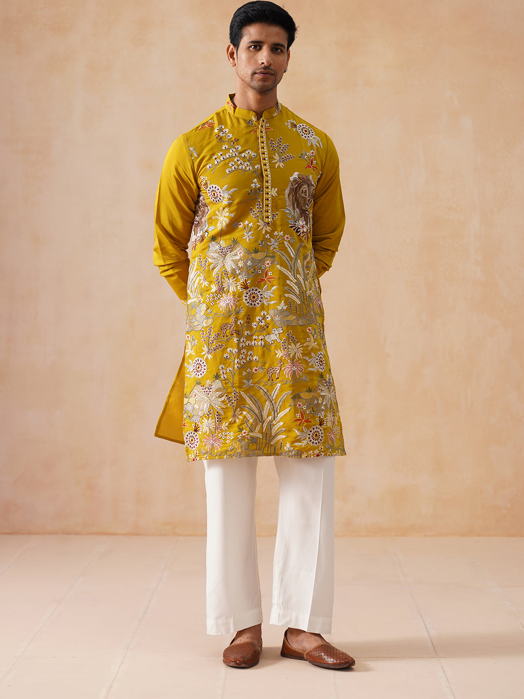Floral Embroidered And Sequins Kurta Set