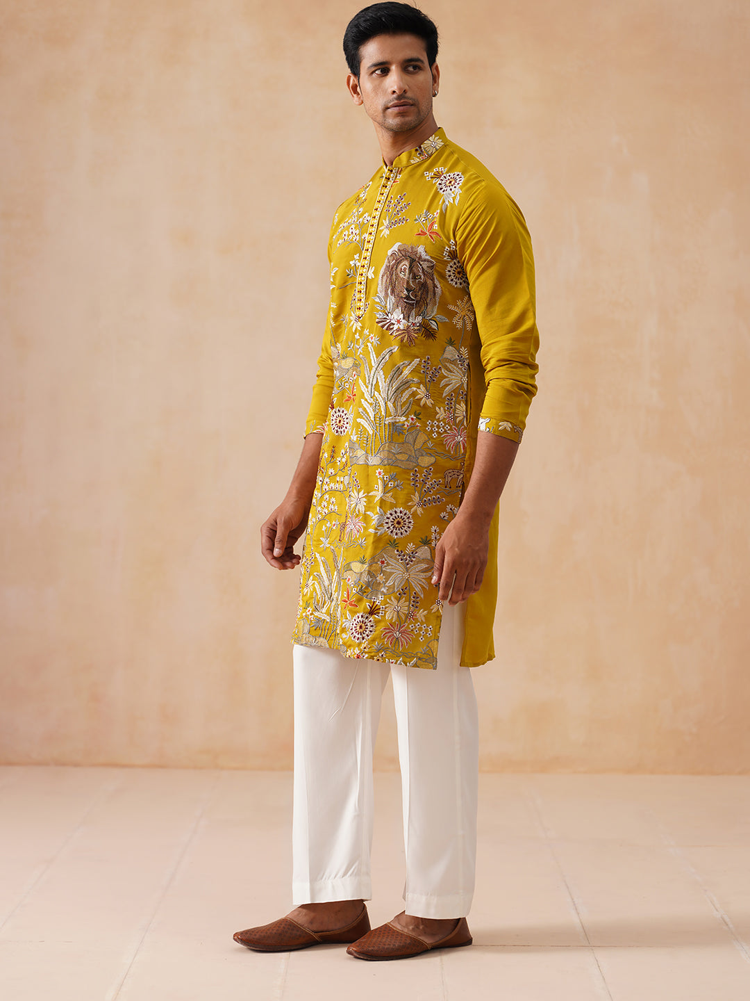 Floral Embroidered And Sequins Kurta Set
