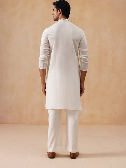 Floral Embroidered And Sequins Kurta Set