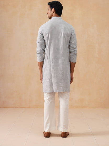 Embroidered & Sequence Kurta Pyjama For Men