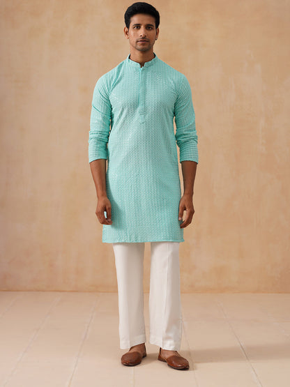 Embroidered & Sequence Kurta Pyjama For Men