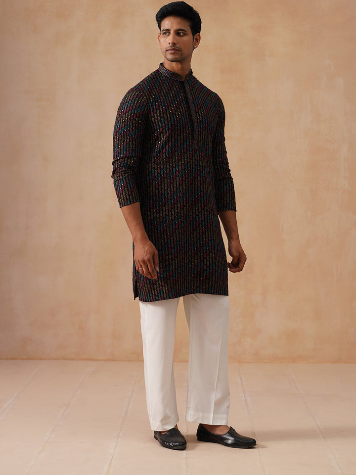 Embroidered Viscose Rayon Kurta Set