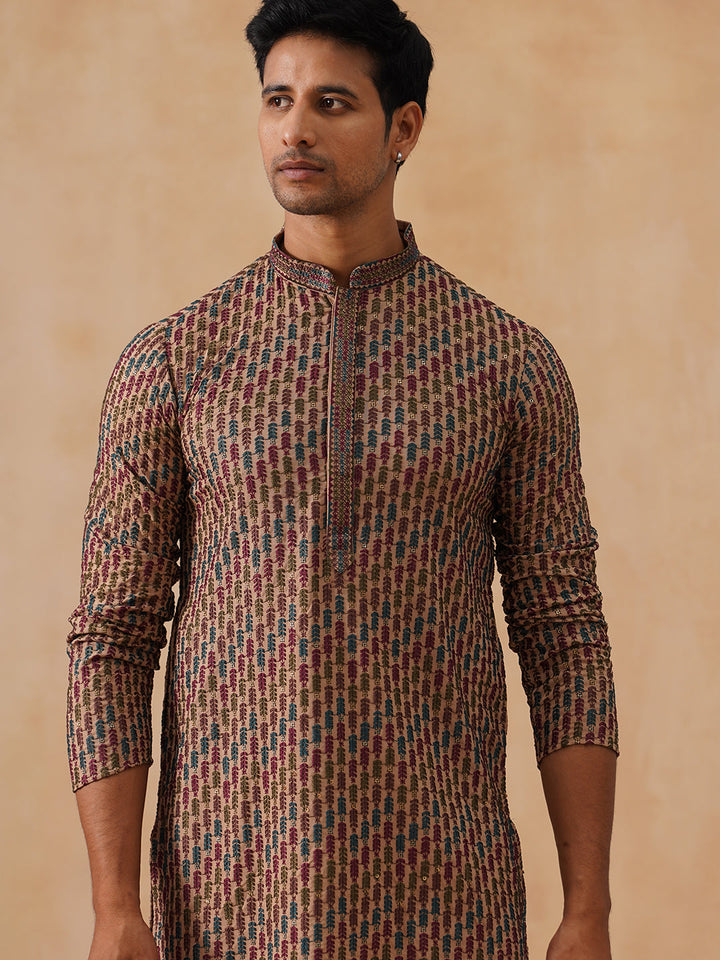 Embroidered Viscose Rayon Kurta Set