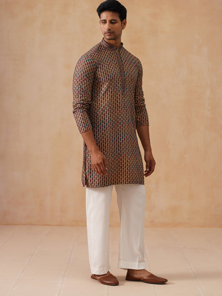 Embroidered Viscose Rayon Kurta Set