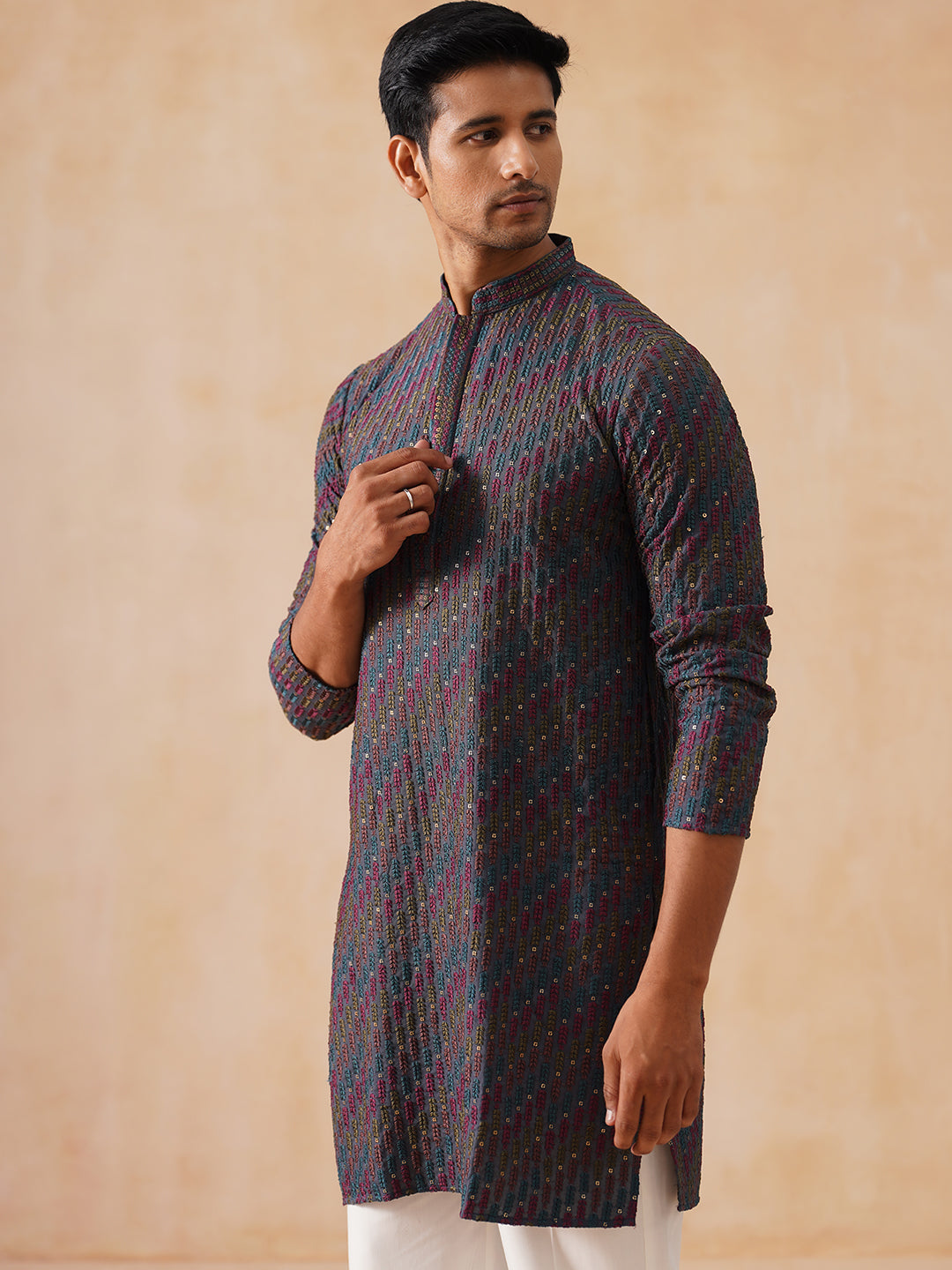 Embroidered Viscose Rayon Kurta Set