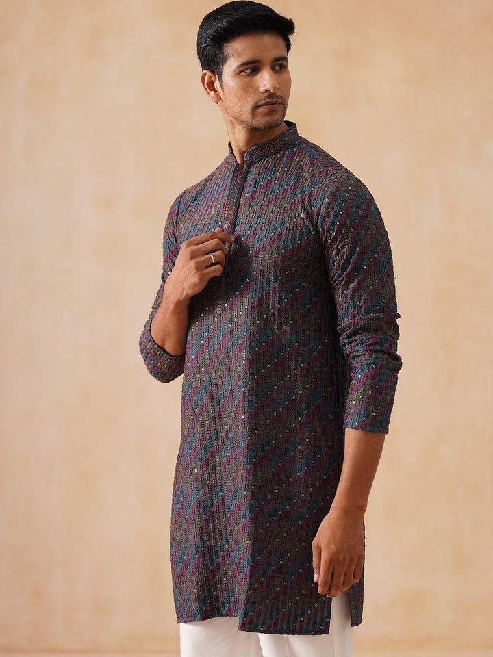 Embroidered Viscose Rayon Kurta Set