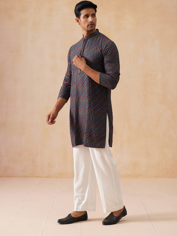 Embroidered Viscose Rayon Kurta Set
